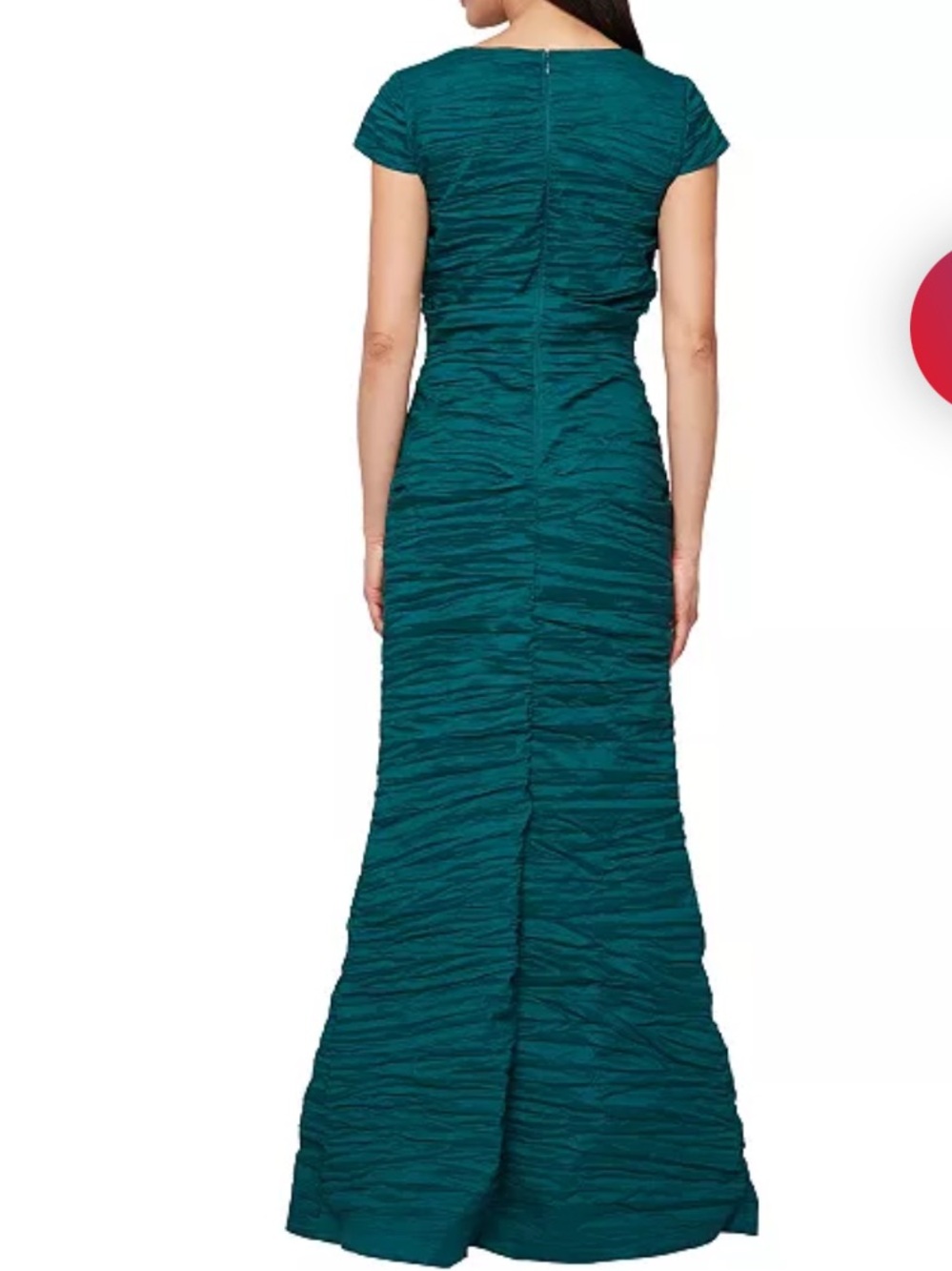 Alex Evenings Women's Crinkle Stretch Taffeta Mermaid Gown Green size 8 NWT - Picture 3 of 10